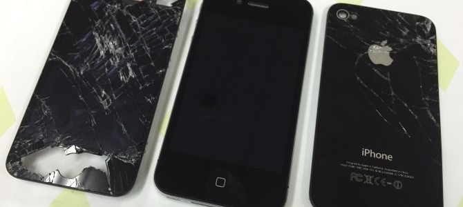 ◆加古川市よりiPhone4S フロント＆バックガラス割れ -2015 2/16-