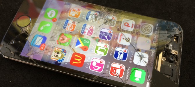 ◆小野市よりiPhone5s ガラス割れ修理 -2015 6/28-