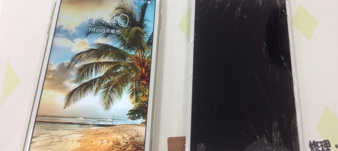 ◆明石市よりiPhone6 plus ガラス割れ -2015 7/20-