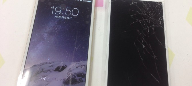 ◆加古川市よりiPhone6 ガラス割れ -2015 7/20-