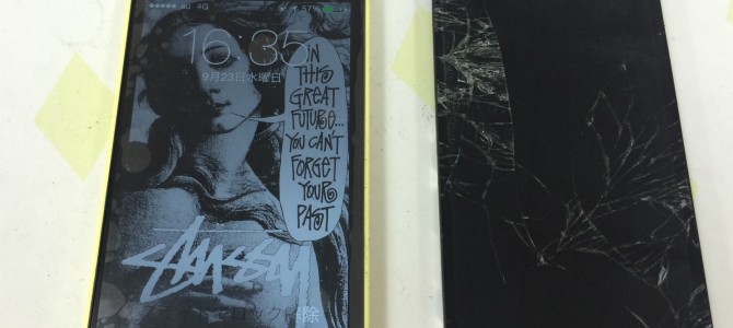 ◆明石市よりiPhone5c ガラス割れ修理 -2015 9/23-