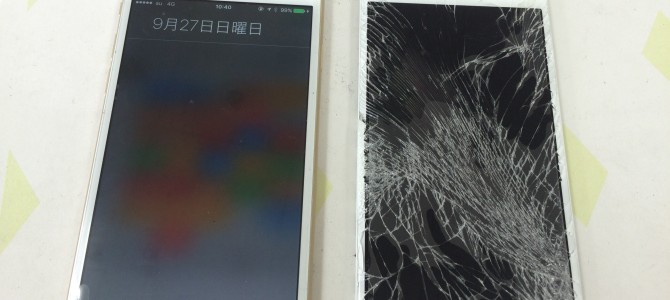 ◆加古川市よりiPhone6 ガラス割れ修理 -2015 9/27-