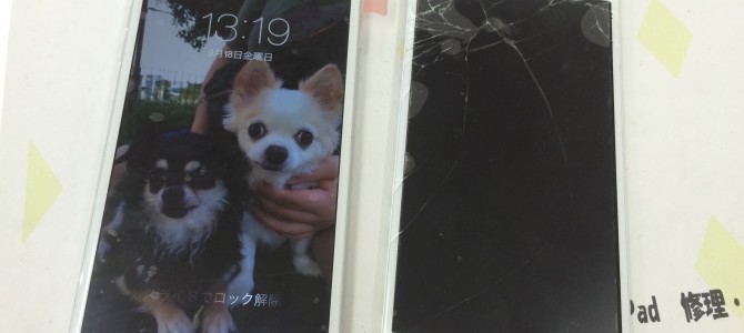 ◆加古川市よりiPhone6 plus ガラス割れ -2015 9/18-