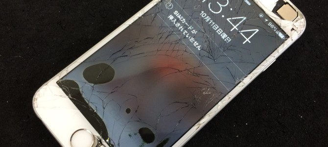 ◆加古川市よりiPhone6 ガラス/液晶不良＆バックフレーム歪み修理 -2015 10/11-