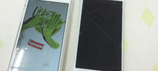 ◆高砂市よりiPhone6 ガラス割れ修理 -2015 10/3-