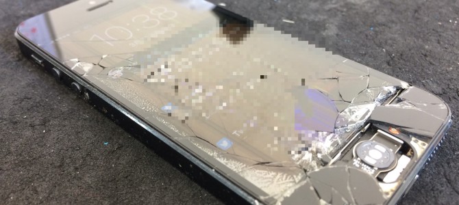 ◆高砂市よりiPhone5 ガラス割れ＆ホームボタン修理 -2016 3/20-
