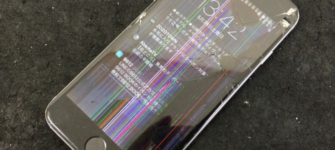 ◆高砂市よりiPhone6 ガラス割れ＆液晶破損 -2016 5/28-