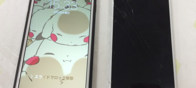 ◆加古川市よりiPhone6 ガラス割れ -2016 6/1-