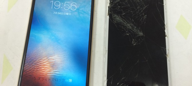 ◆高砂市よりiPhone6 Plus ガラス割れ＆液晶破損 -2016 7/24-