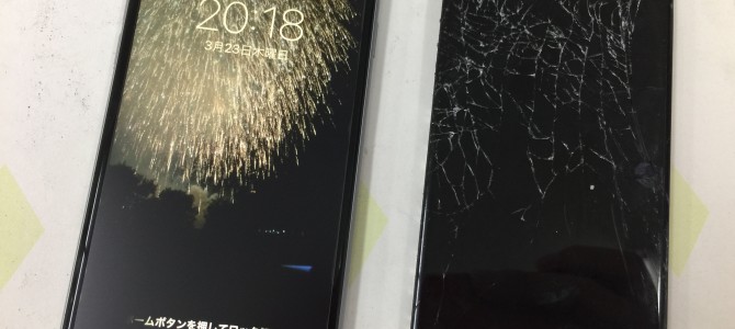 ◆加古川市よりiPhone6s ガラス割れ＆液晶不良 -2017 3/23-