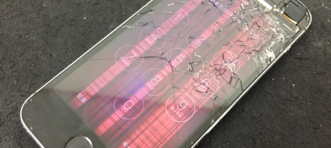 ◆西脇市よりiPhone5s ガラス割れ、液晶不良 -2017 4/9-
