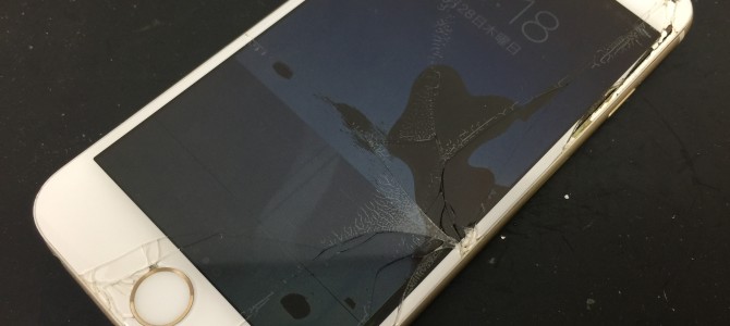 ◆加西市よりiPhone6 ガラス割れ＆液晶不良、バッテリー交換 -2017 9/28-