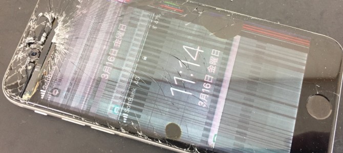 ◆加古川市よりiPhone6 ガラス割れ、液晶不良 -2018 3/16-