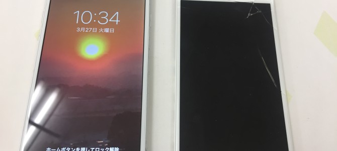 ◆加古川市よりiPhone6 ガラス割れ、液晶不良 -2018 3/27-