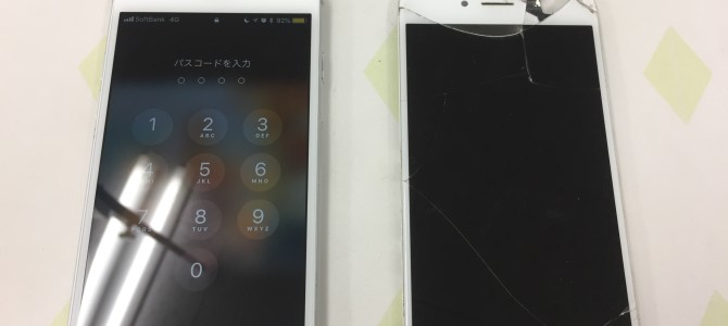 ◆高砂市よりiPhone6 ガラス割れ＆液晶不良 -2018 4/15