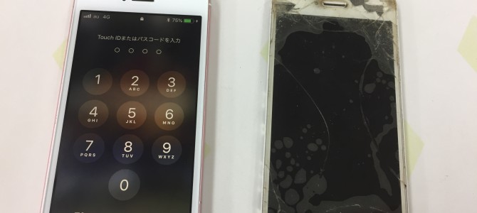 ◆三木市よりiPhone SE ガラス割れ＆液晶不良 -2018 5/11-