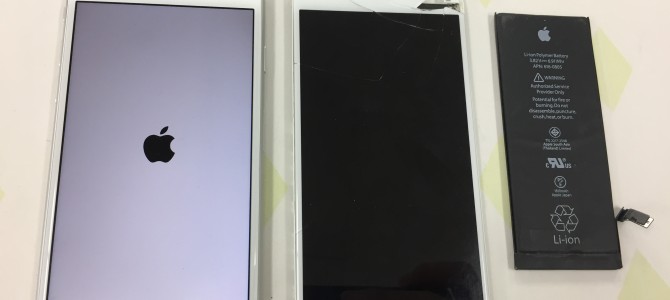 ◆加古川市よりiPhone6 ガラス割れ＆液晶不良、バッテリー交換 -2018 5/8-