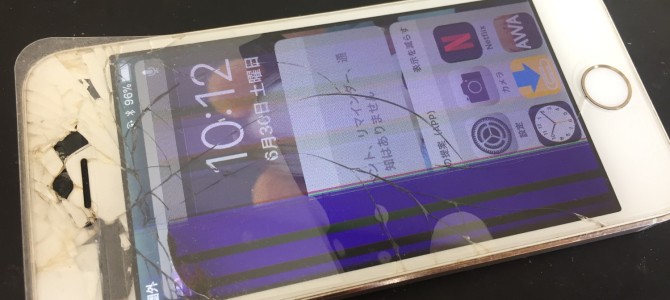 ◆加古川市よりiPhone5s ガラス割れ＆液晶不良 -2018 6/30-