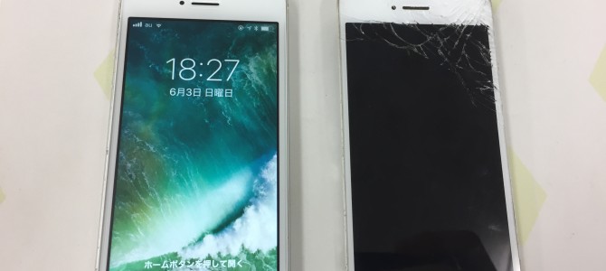 ◆加古川市よりiPhone SE ガラス割れ -2018 6/3-