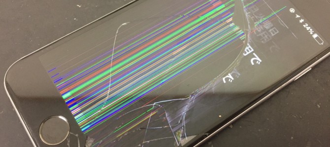 ◆高砂市よりiPhone6s ガラス割れ＆液晶不良 -2018 7/17-