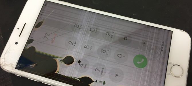 ◆高砂市よりiPhone8 Plus ガラス割れ＆液晶不良 -2018 10/2-