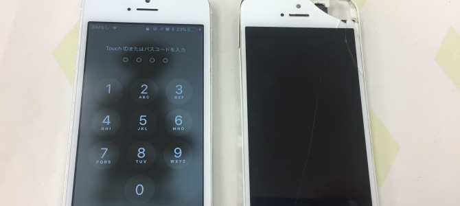 ◆加東市よりiPhone5s ガラス割れ＆液晶不良 -2018 10/15-