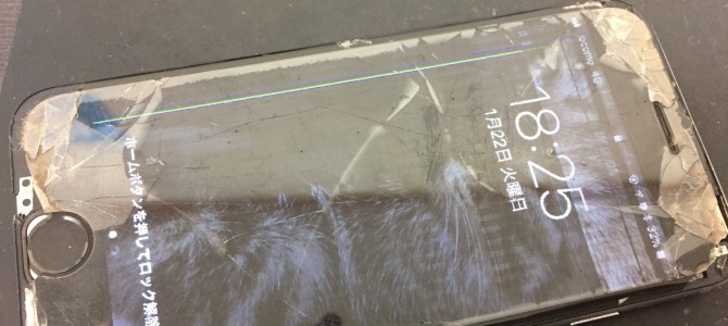 ◆加古川市よりiPhone6 ガラス割れ、液晶不良 -2019 1/22-