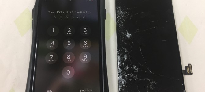 ◆加古川市よりiPhon8 ガラス割れ、液晶不良 -2019 10/6-