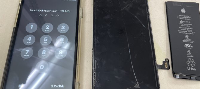 ◆西脇市よりiPhone SE2 ガラス割れ＆バッテリー交換 -2024 4/25