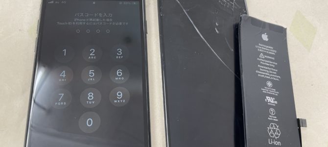 ◆加古川市よりiPhone SE2/6s 液晶不良、バッテリー交換 -2024 8/15